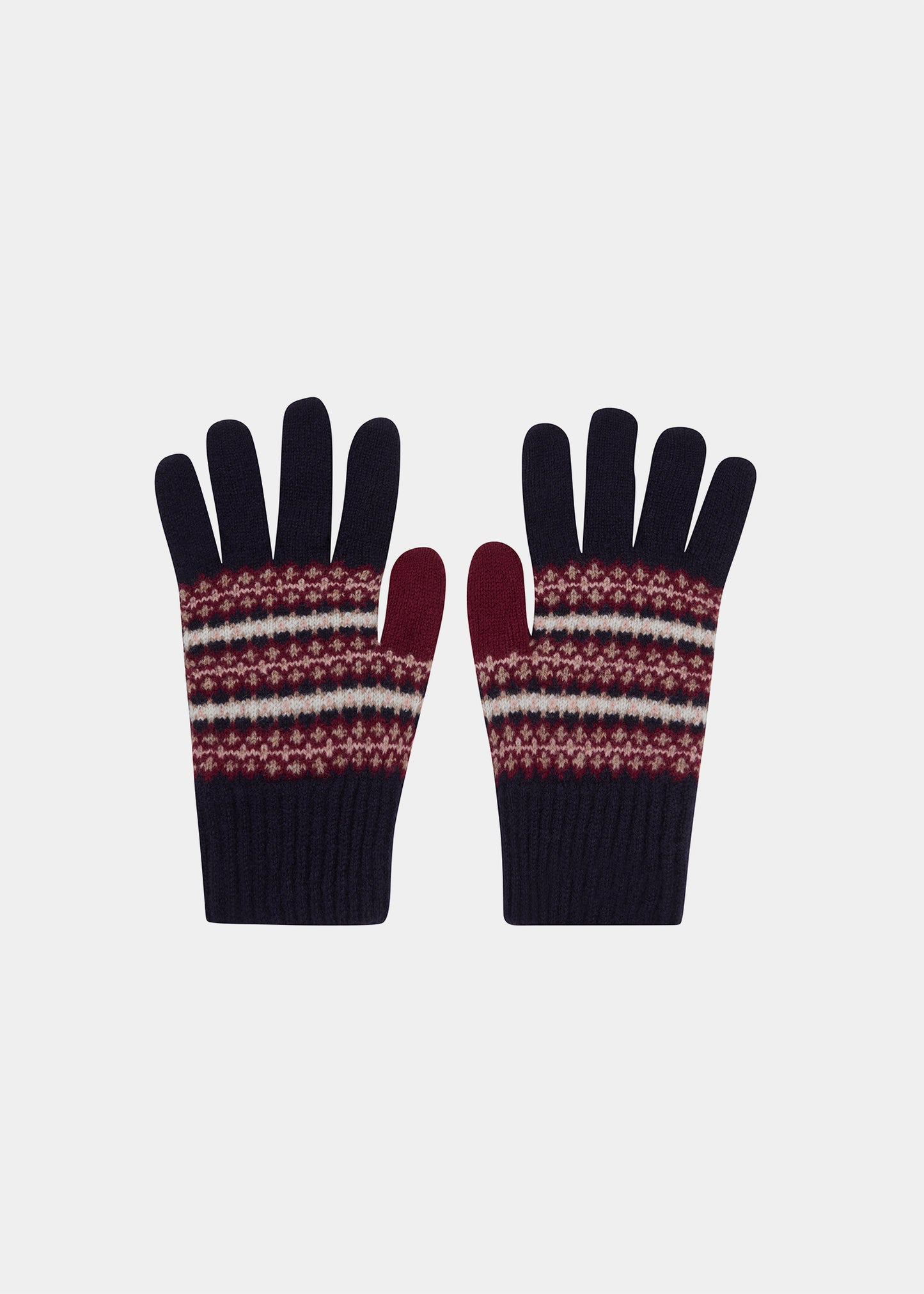 Guantes de lana tejidos Imogen para mujer en azul marino.