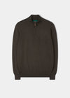 Jersey de algodón merino con cremallera de 1/4 en algas marinas de Ashfield