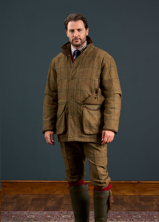 Combrook Men's Tweed Shooting Field Coat In Thyme