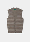 Maywick Men's Lambswool Fair Isle Waistcoat In Vole