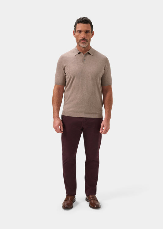 Men's Cotton Polo Shirt in Brown