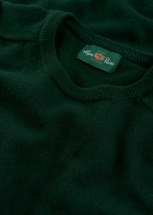 Men's Lambswool Crew Neck Jumper in Tartan Green