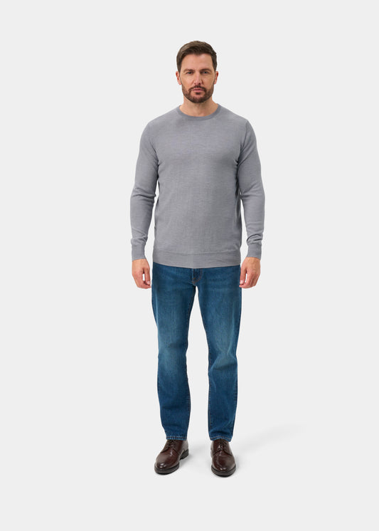 Radstone Men's Merino Wool Jumper in Grey Mix - Regular Fit
