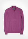 Men's Cotton Cashmere 1/4 Zip Jumper In Orchid