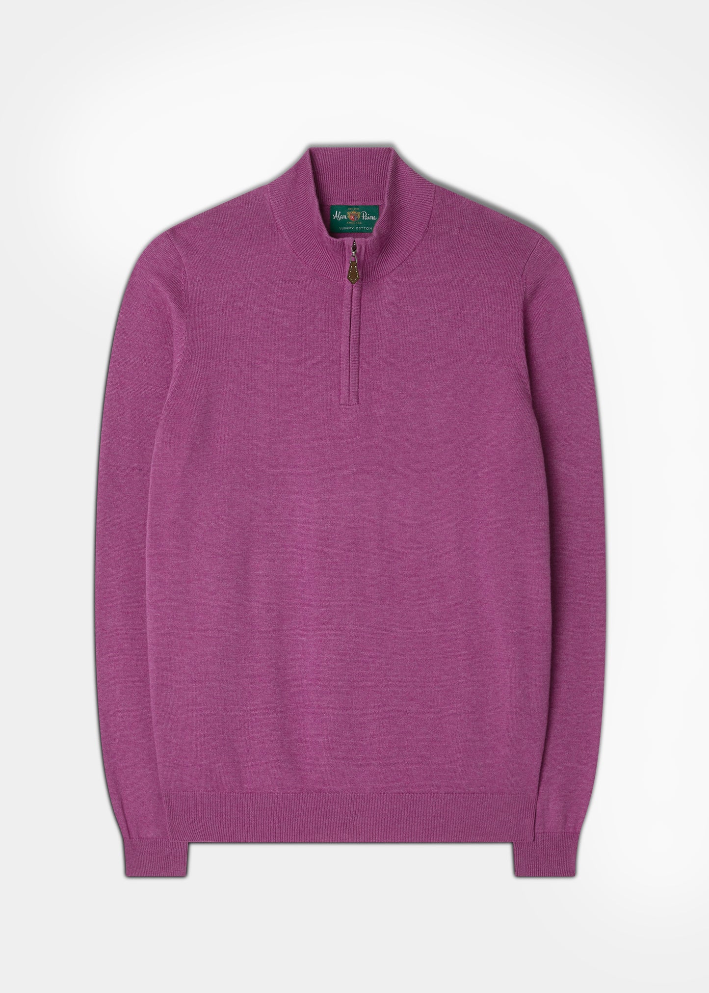 Men's Cotton Cashmere 1/4 Zip Jumper In Orchid