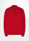 Men's Cotton Cashmere 1/4 Zip Jumper In Rosso.