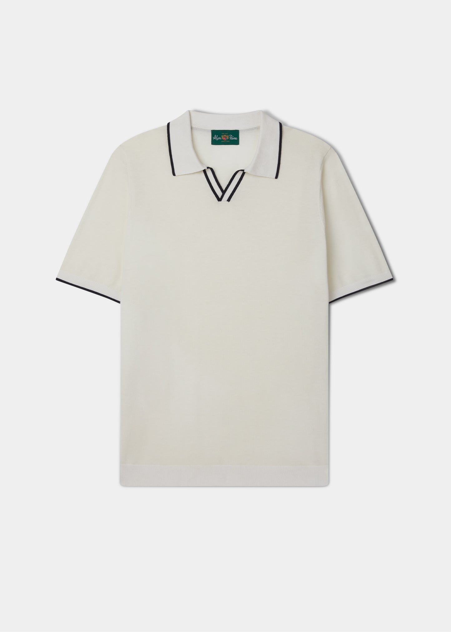 Portloe Short Sleeve Open Placket Shirt In Ecru