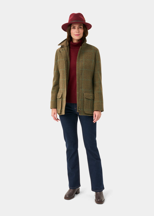 Surrey Ladies Tweed Water Repellent Coat in Marsh - Regular Fit