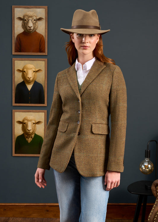 Surrey Ladies Tweed Blazer In Marsh