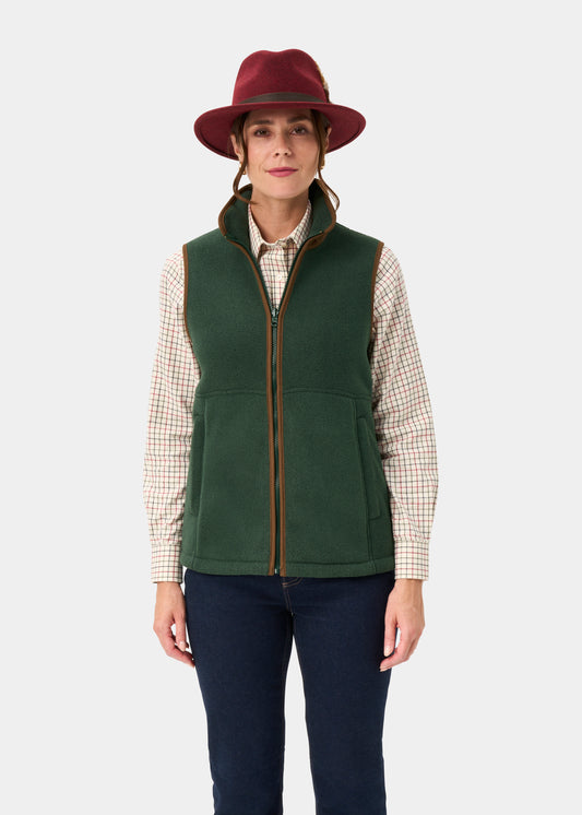 Aylsham Ladies Fleece Gilet In Evergreen - Regular Fit