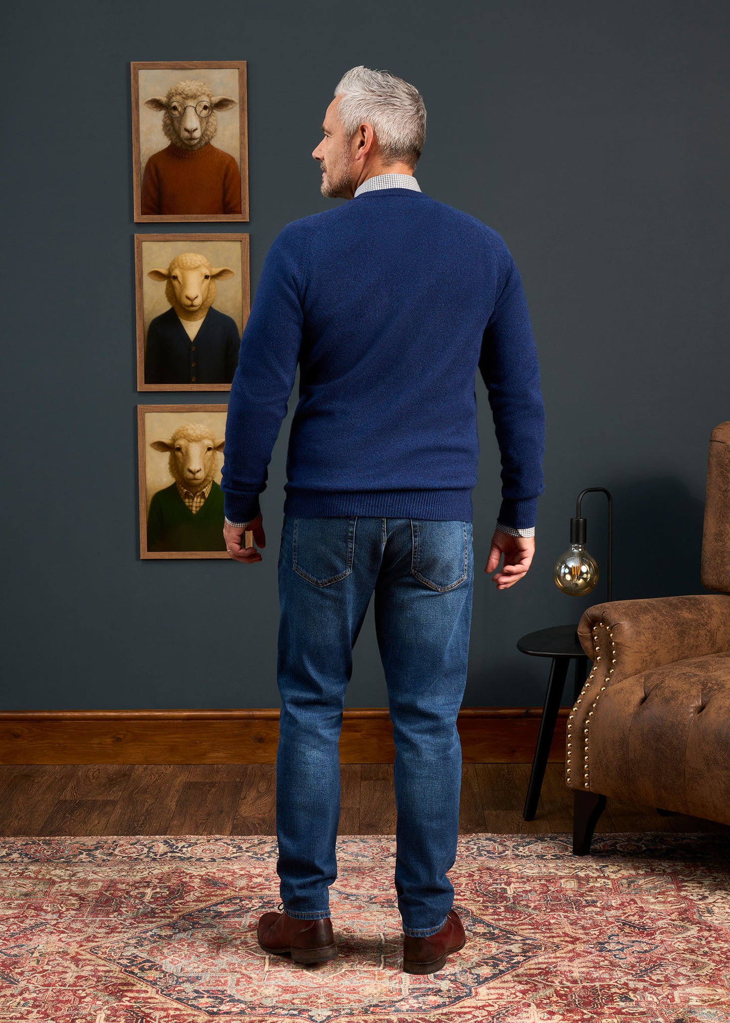 Hampshire Lambswool Jumper in Indigo