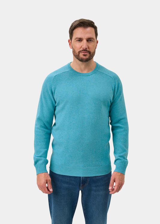 Lenzie Lambswool Crew Neck Jumper In Topaz - Regular Fit