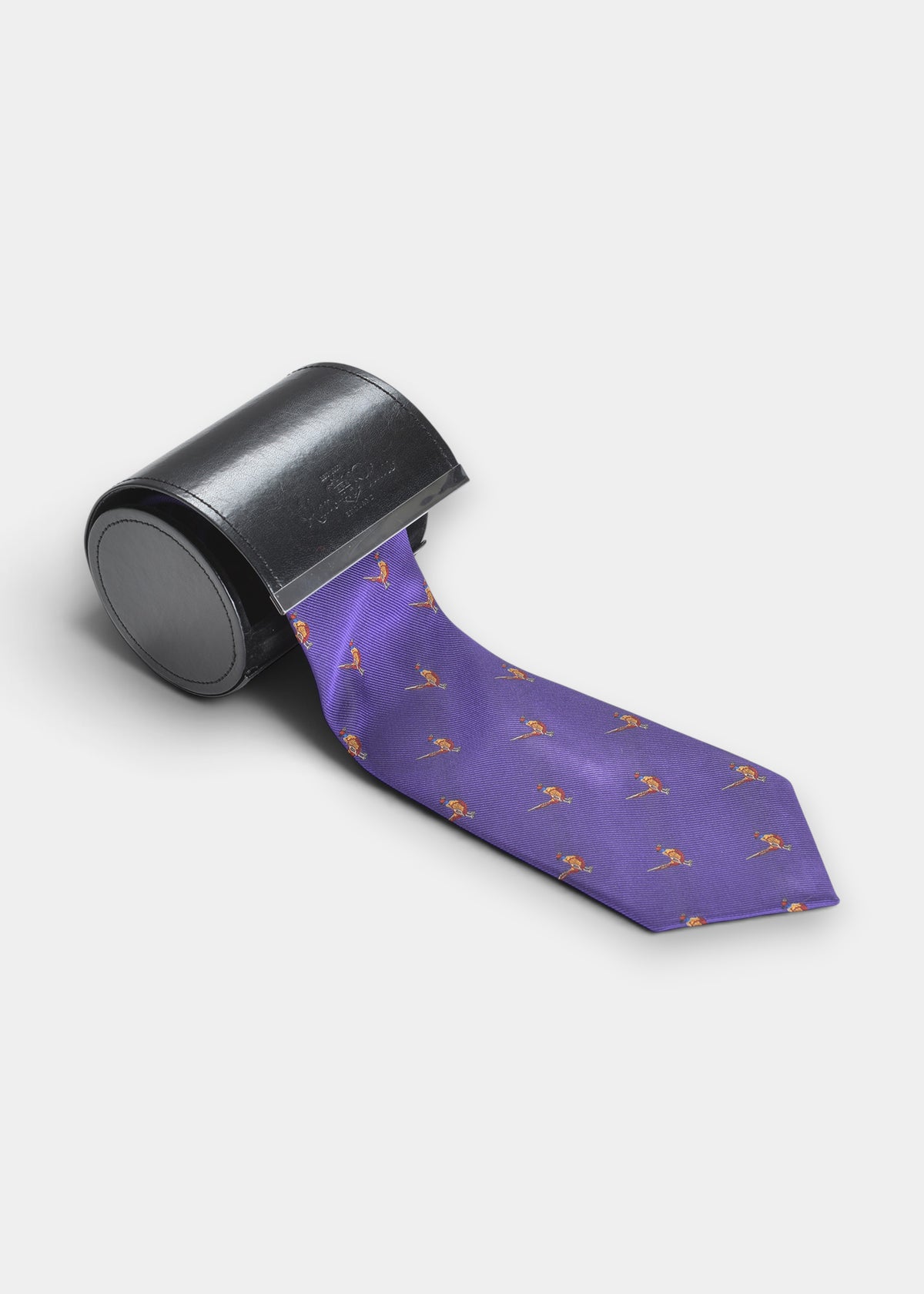 Corbata campera de seda Ripon en Morado - Diseño de Faisán Erguido