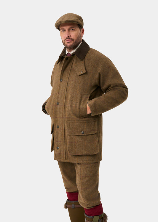 Rutland Men's Tweed Waterproof Shooting Coat in Birch - Regular Fit