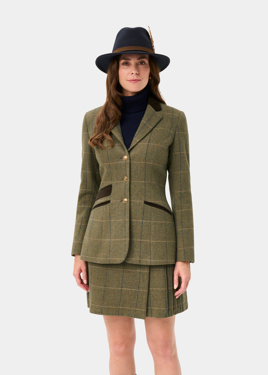 Surrey Ladies Tweed Water Repellent Blazer in Lovat Blue - Regular Fit