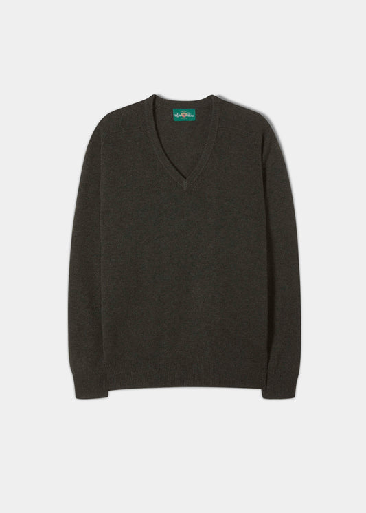 Hampshire Lambswool Saddle Shoulder Seaweed Jumper