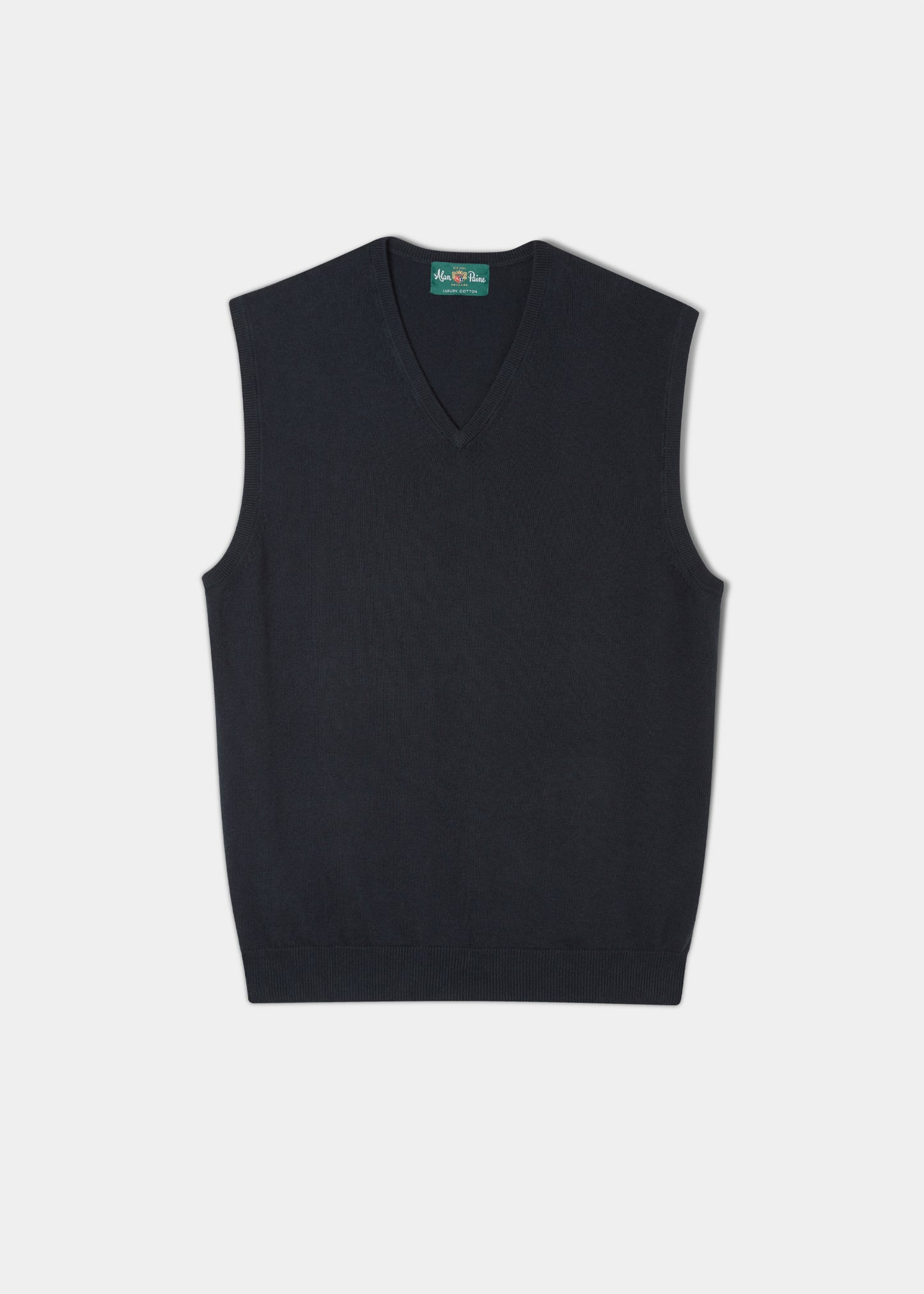 Camiseta sin mangas de cachemir y algodón en azul marino oscuro de Ellerby