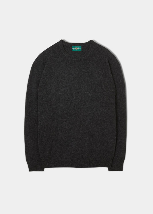 Men's Lambswool Crew Neck Jumper In Charcoal