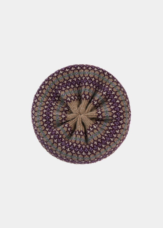 Boina de lana tejida Imogen para mujer en color nuez pacana.
