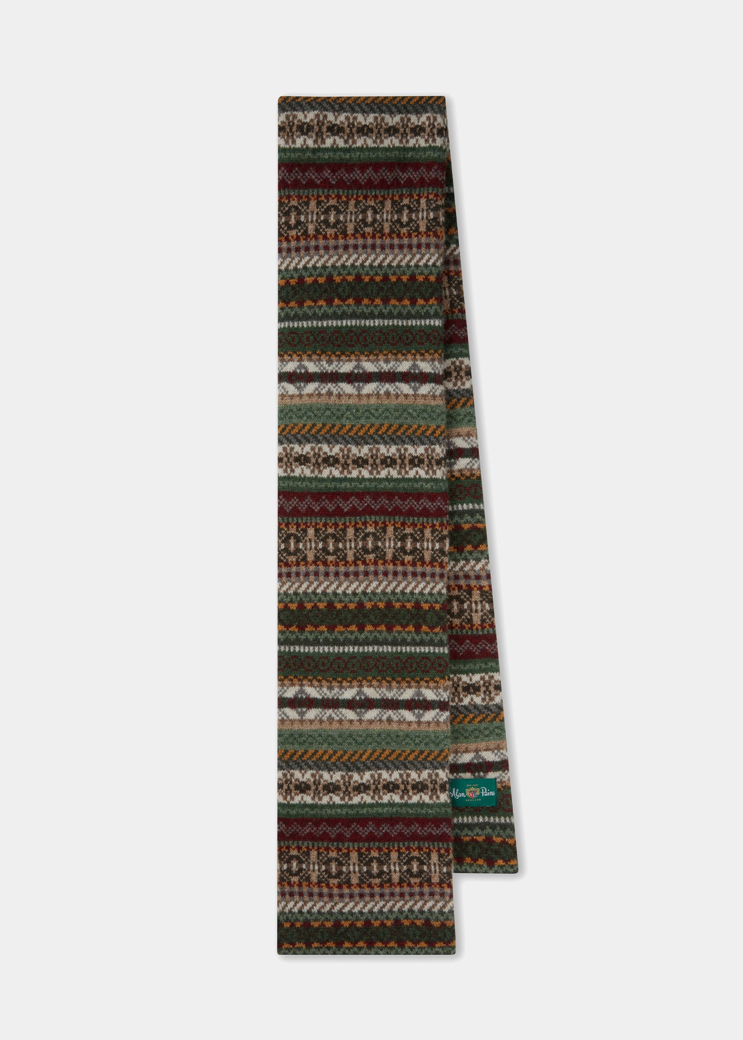 Conjunto de gorro, bufanda y guantes de lana de punto para hombre Tideswell en color alga marina.
