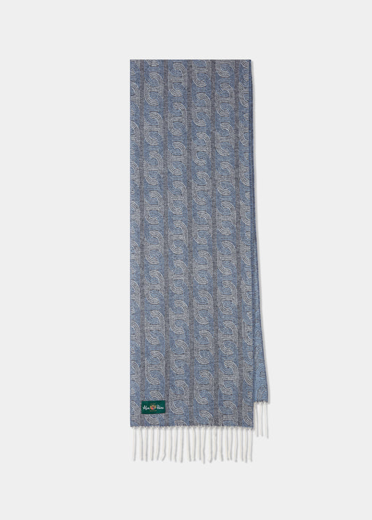 Bufanda de cachemira gris estampada de Wolvey