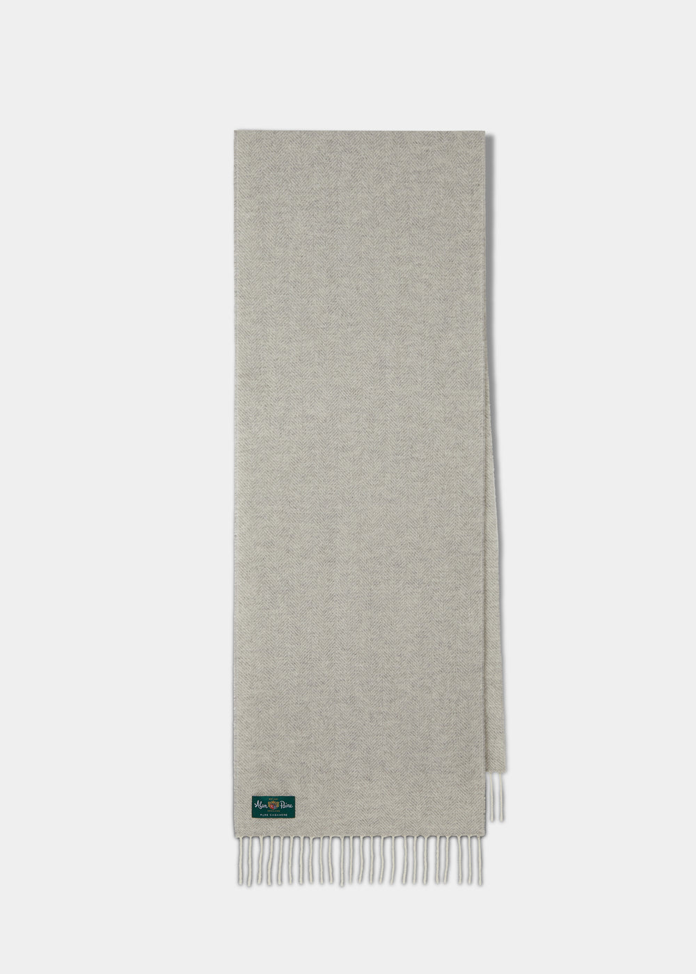 Kinross Cashmere Herringbone Scarf In Stone