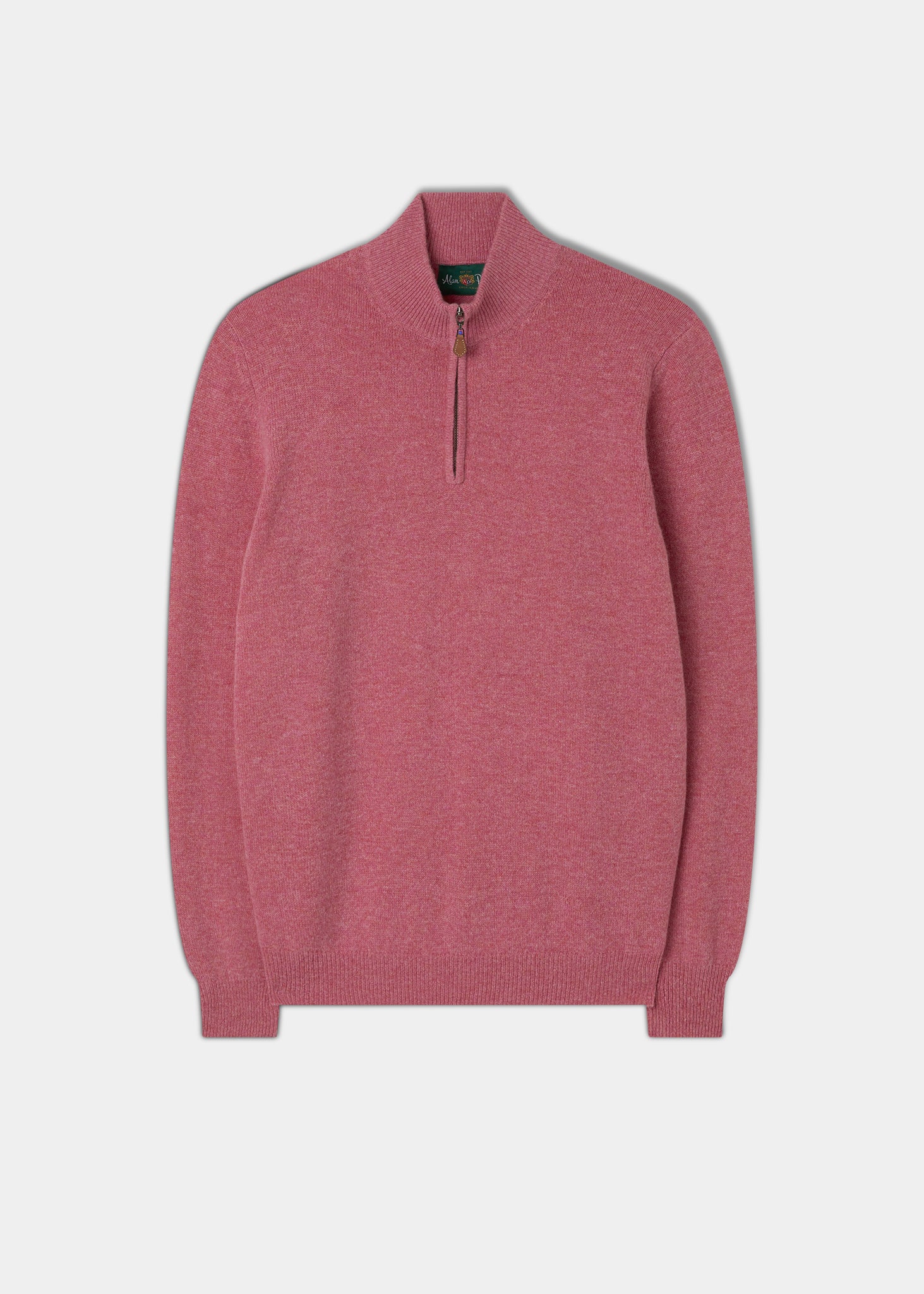Men's Lambswool 1/4 Zip Jumper in Nougat 