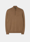 Men's Lambswool 1/4 Zip Jumper in Sand 