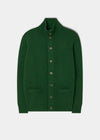 Men's Lambswool Buttoned Jumper In Forest 