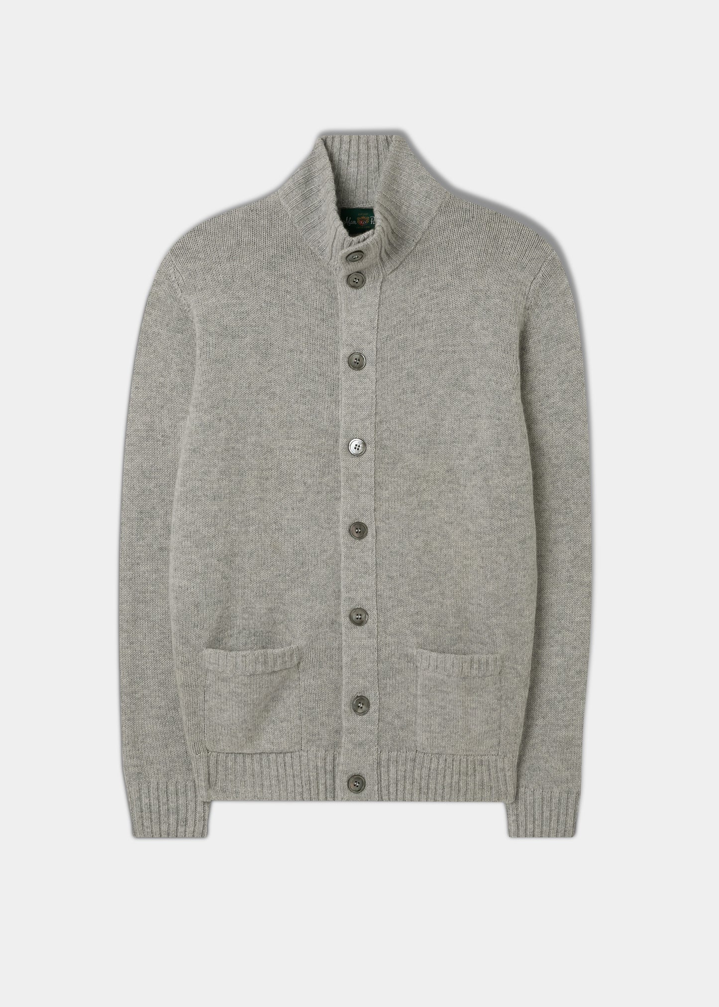 Men's Lambswool Buttoned Jumper In Pearl Grey