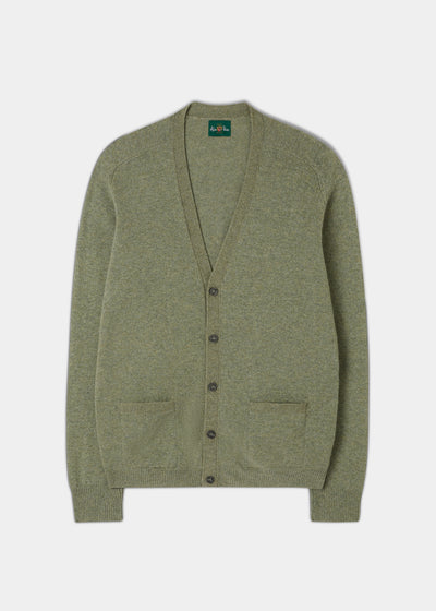 Men's Lambswool Cardigan in Orchard