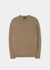 Men's Geelong Lambswool Crew Neck Jumper In Beige