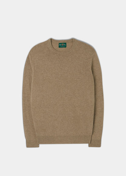 Men's Geelong Lambswool Crew Neck Jumper In Beige