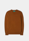 Men's Geelong Lambswool Crew Neck Jumper In Rust