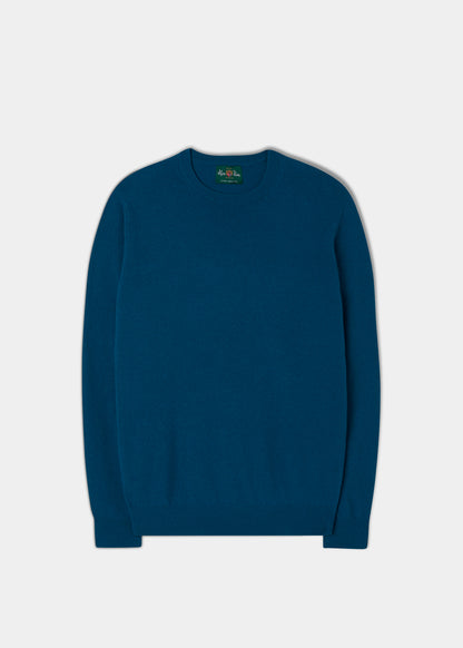 Men's Geelong Lambswool Crew Neck Jumper In Teal 