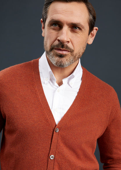 Men's Geelong Lambswool Cardigan in Tiger