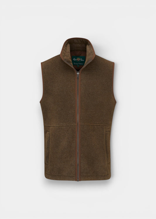Aylsham Men's Fleece Gilet In Pecan - Regular Fit