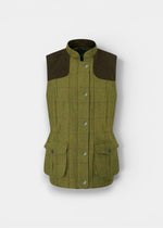 Rutland Ladies Tweed Water Repellent Gilet in Lichen  -  Regular Fit