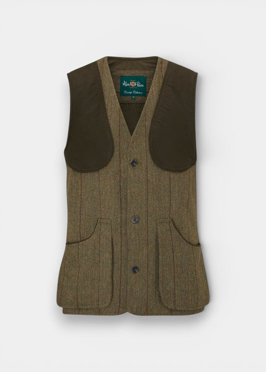 Rutland Men's Tweed Water Repellent Shooting Waistcoat in Oakley  -  Shooting Fit