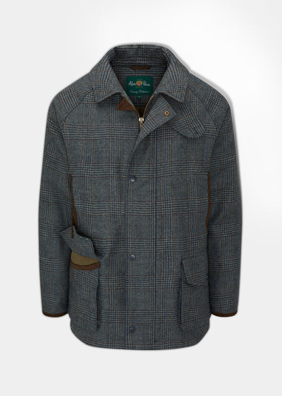 Surrey Waterproof Tweed Coat In Blue Check