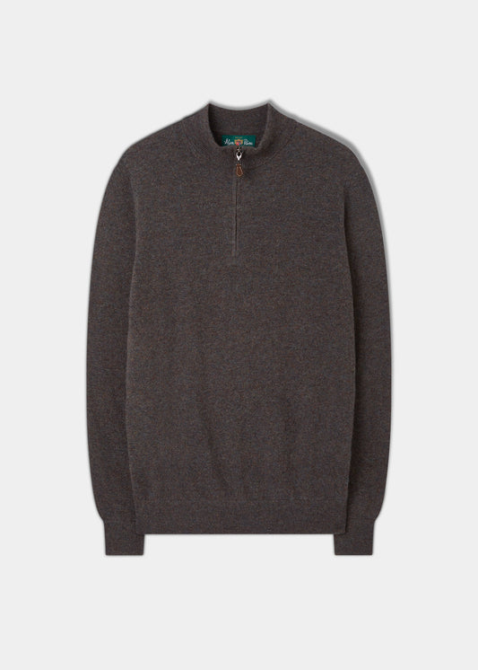 Cairns Geelong Wool 1/4 Zip Jumper in Cask