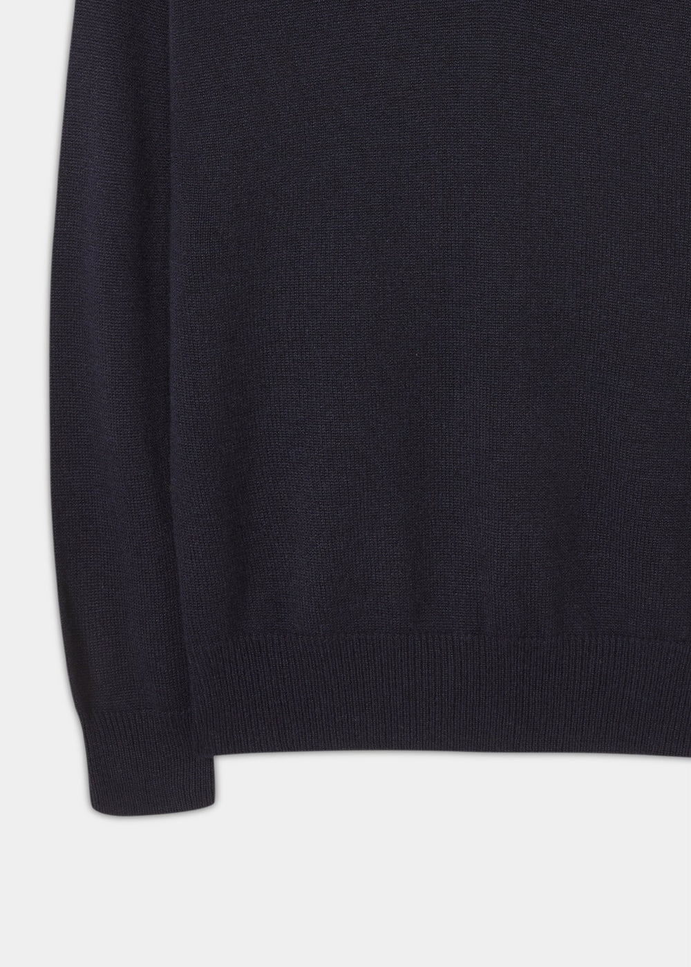 Selkirk Pure Cashmere Vee Neck Jumper In Dark Navy - Classic Fit