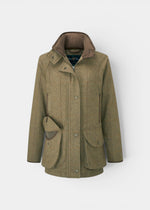 Combrook Ladies Tweed Waterproof Shooting Coat in Grove  -  Shooting Fit