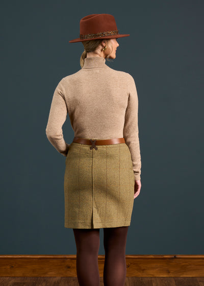 Combrook Ladies Tweed Skirt 49cm In Grove