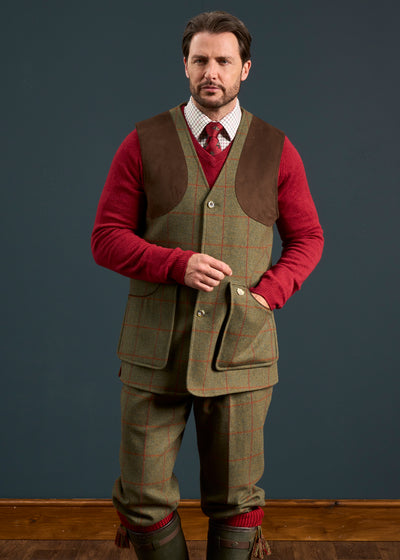 Combrook Men's Tweed Shooting Waistcoat in Reed 