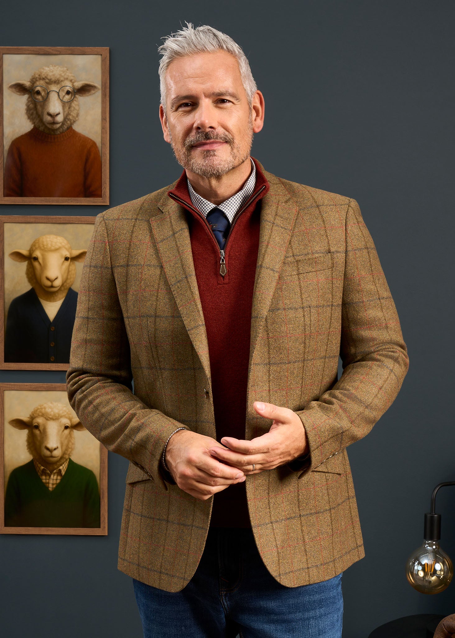 Combrook Men's Tweed Sports Blazer In Thyme 