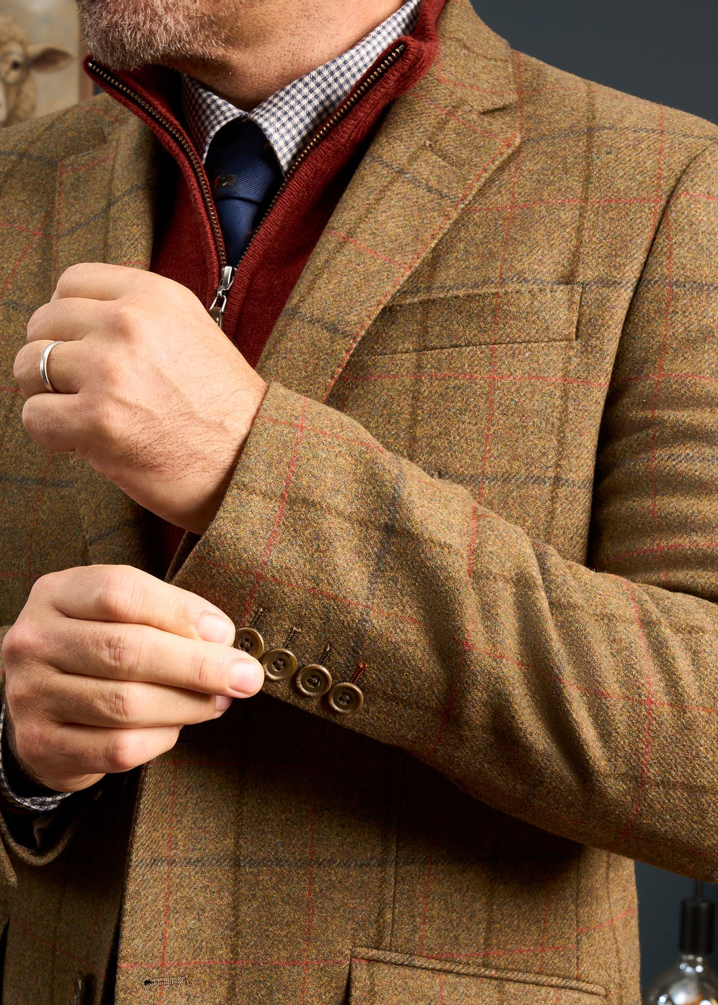 Combrook Men's Tweed Sports Blazer In Thyme 