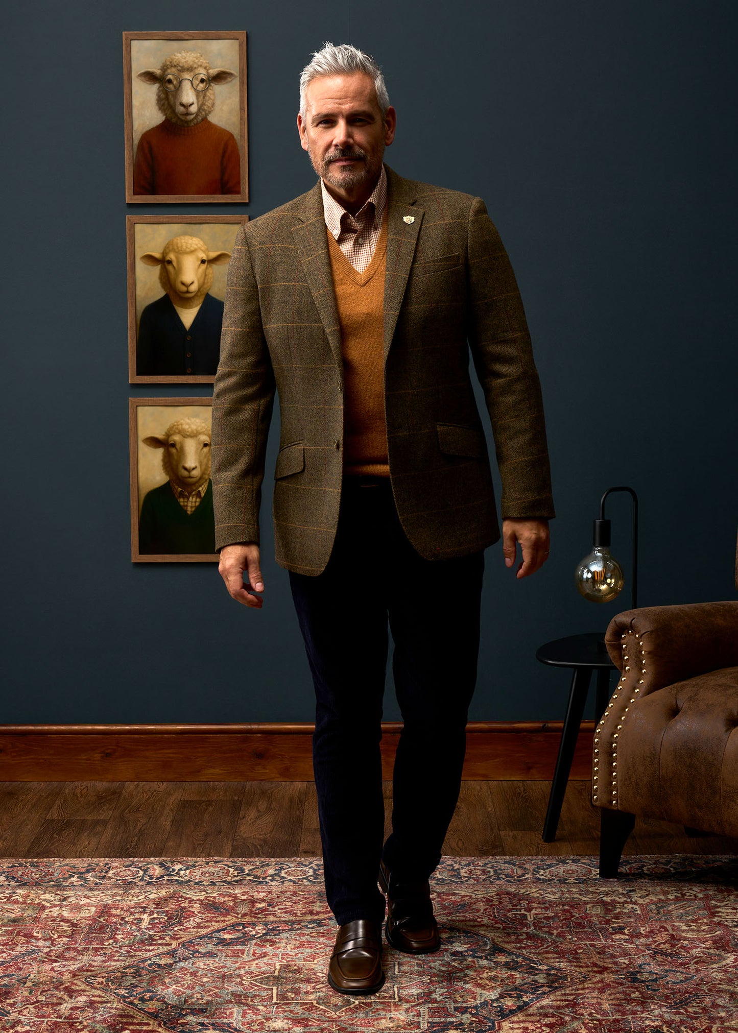 Combrook Blazer deportivo de tweed en teca para hombre - Corte estándar