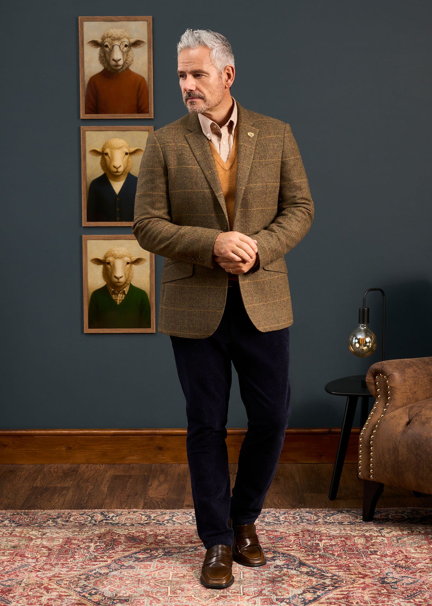 Combrook Blazer deportivo de tweed en teca para hombre - Corte estándar