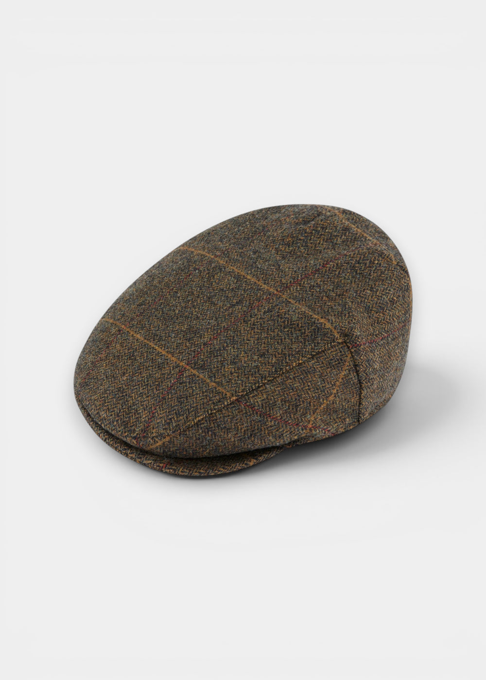 Combrook Men's Tweed Waterproof Flat Cap in Teak  -  Regular Fit